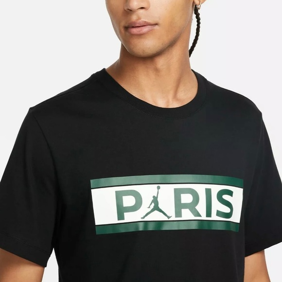 Nike Air Jordan Paris Saint-Germain T-Shirt DB6510-010 Black Men's Size SMALL - Picture 4 of 6